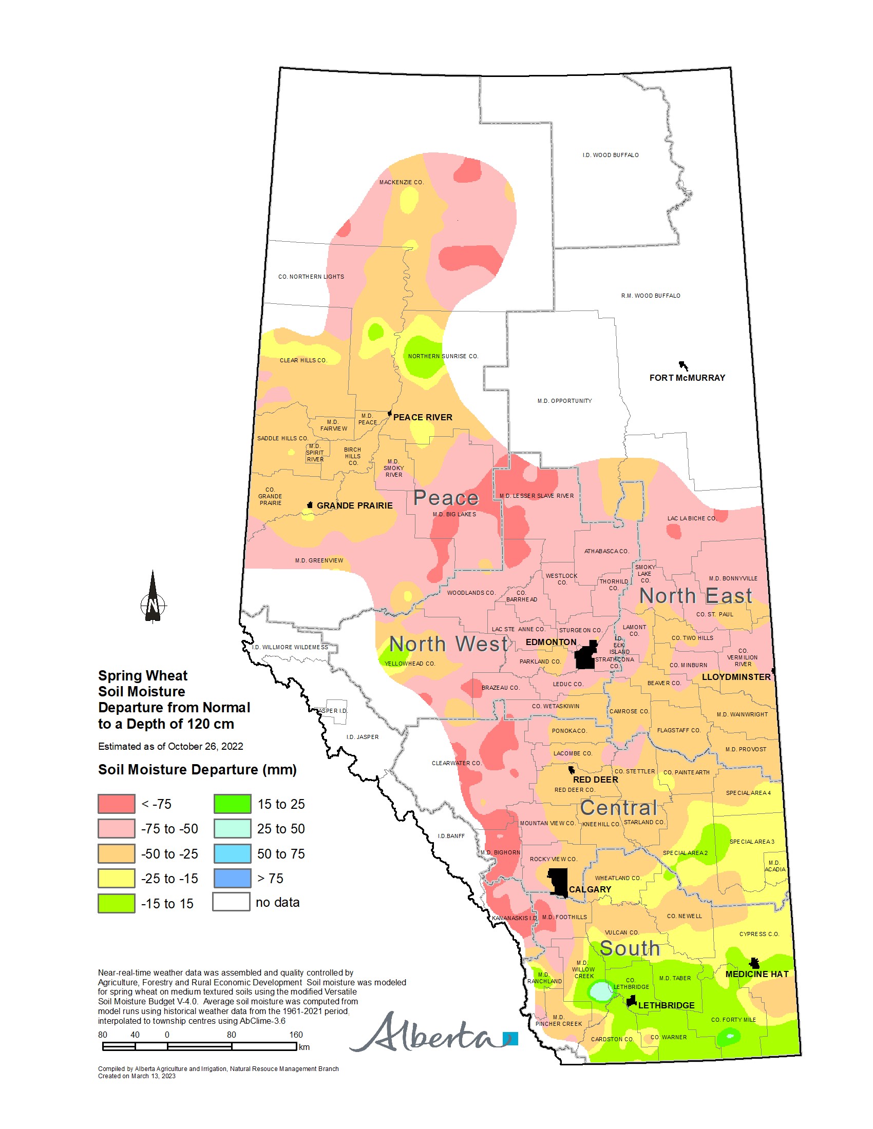 Image of Moisture Map of Alberta