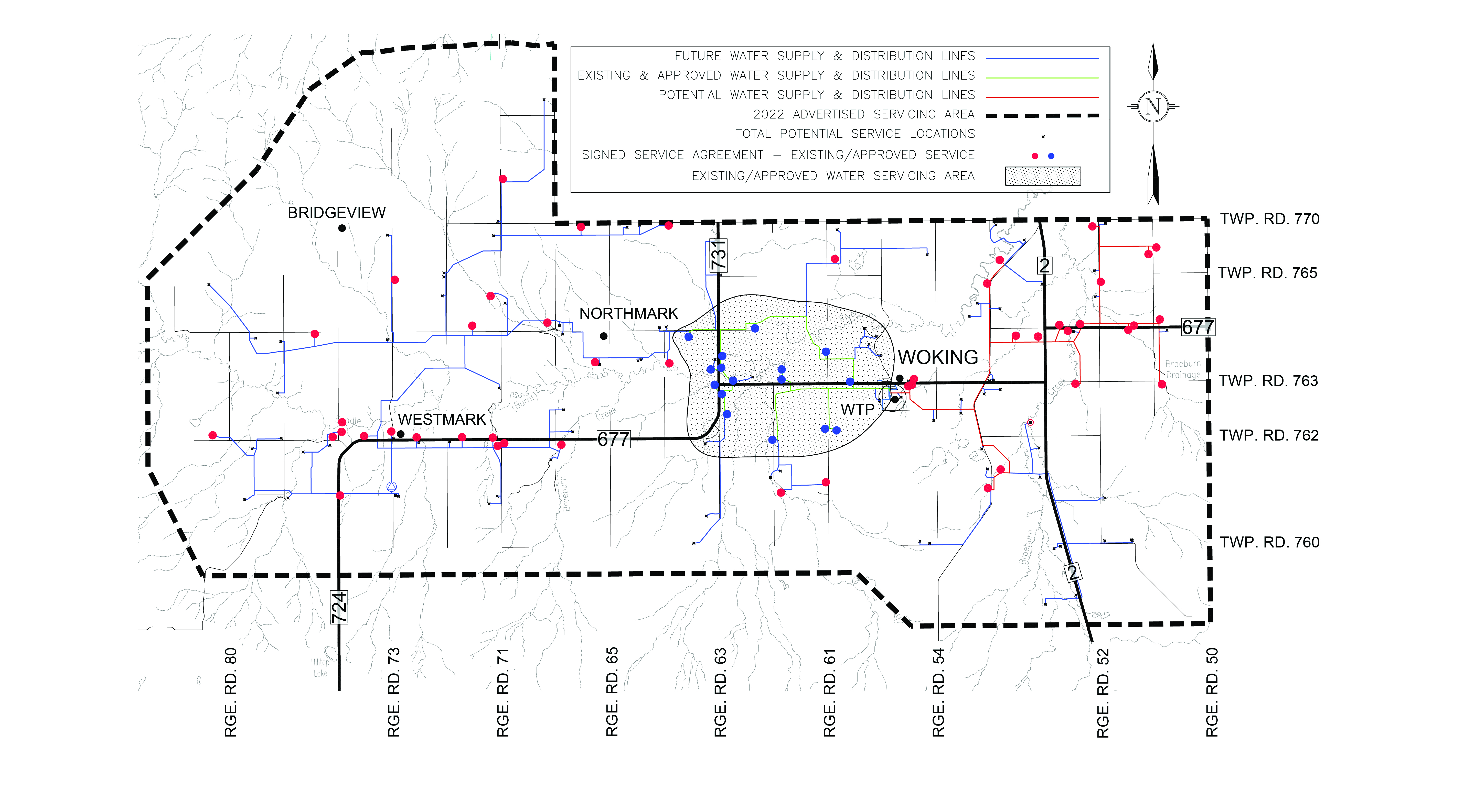 Map of Waterline Locations