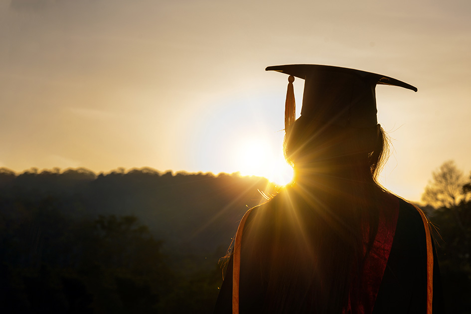 Image of Student Looking at Sunset