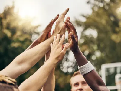 Image of Multi-racial Hands in the Area