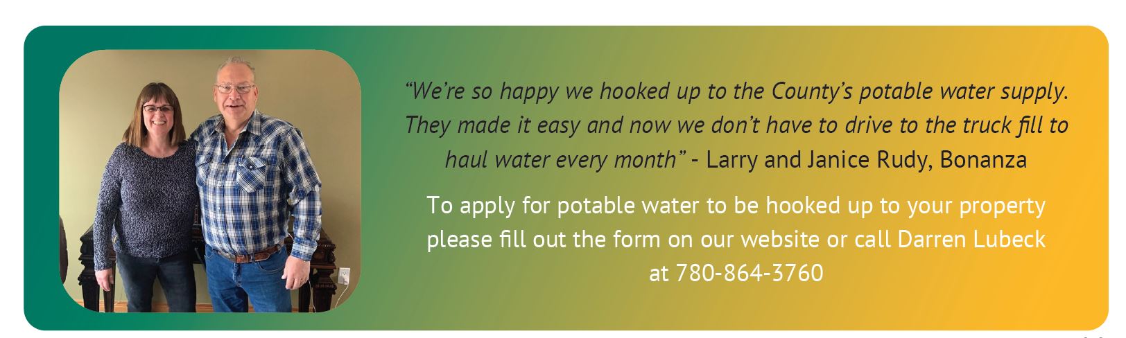 Image of Potable Water Testimonial Ad