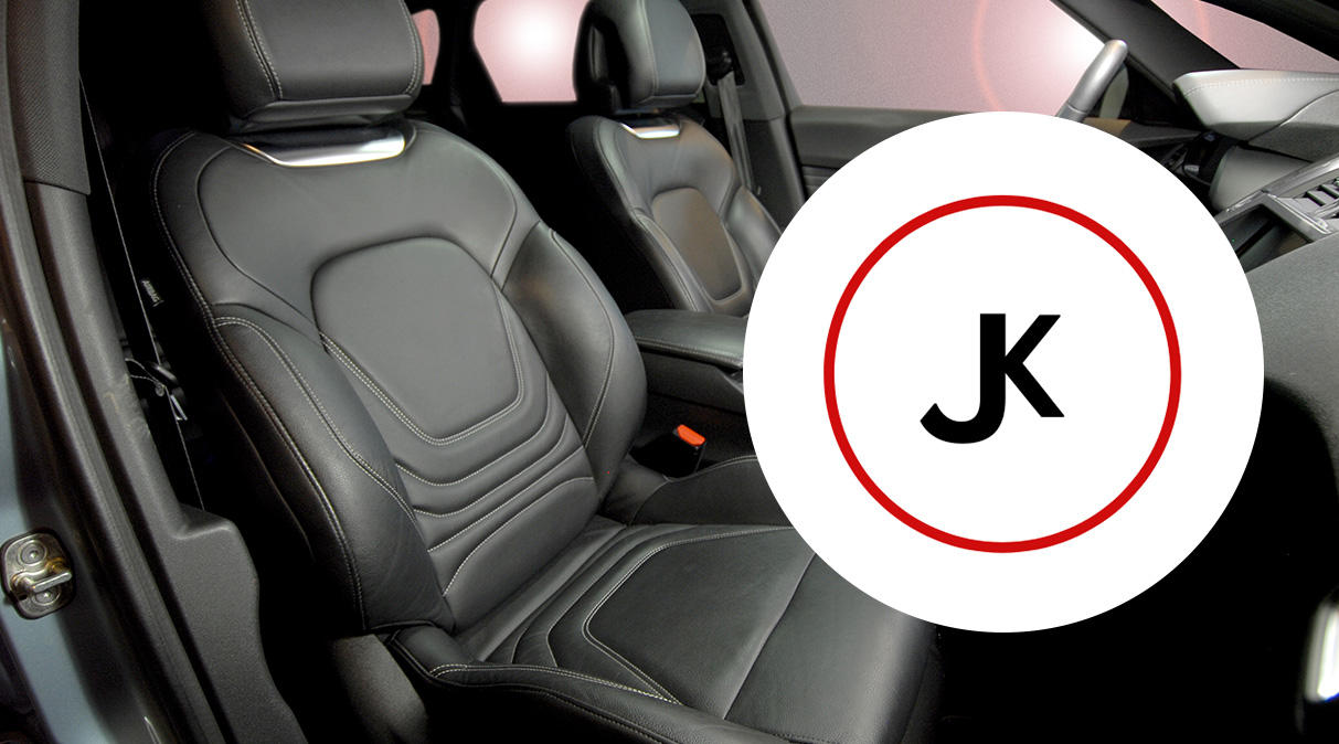 Image of Car Interior and Business Logo