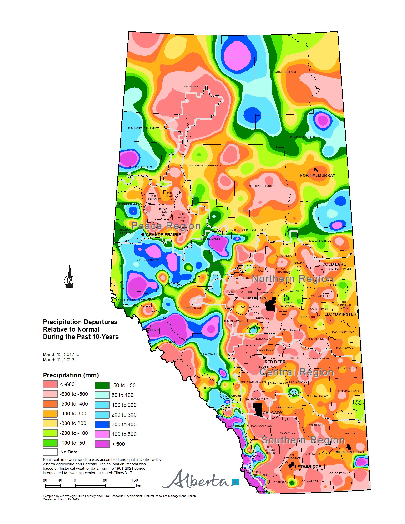 Image of Moisture Map of Alberta