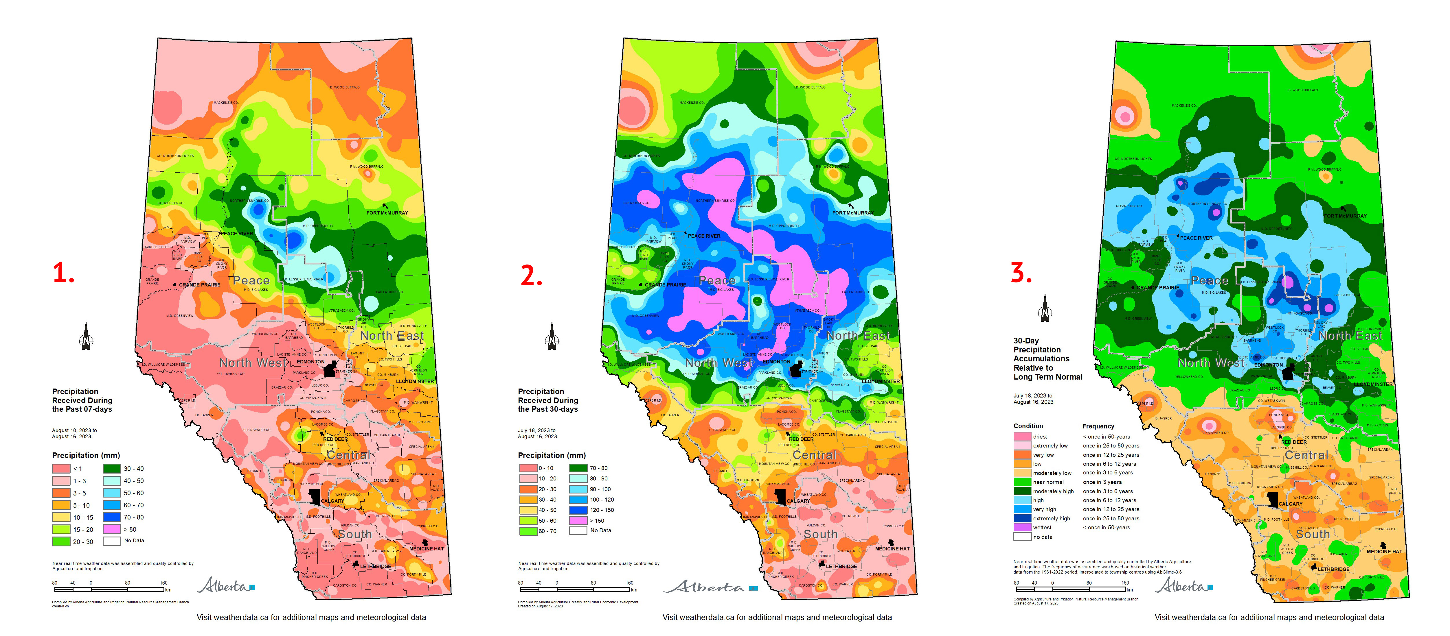 Images of Moisture Maps of Alberta